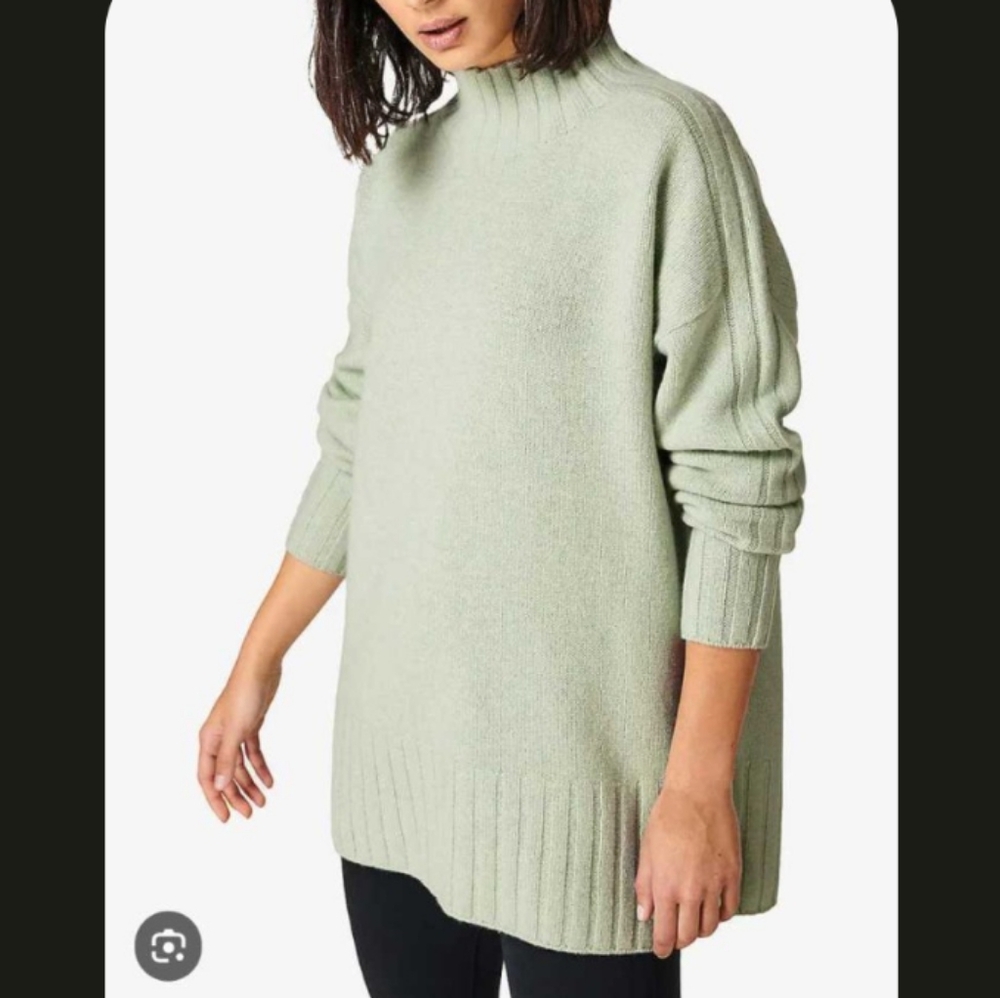 Sweaty Betty Mountain Mock Neck Merino Wool Blend Oversized